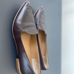 Everlane The Modern Point Leather Loafer Flats Burgundy